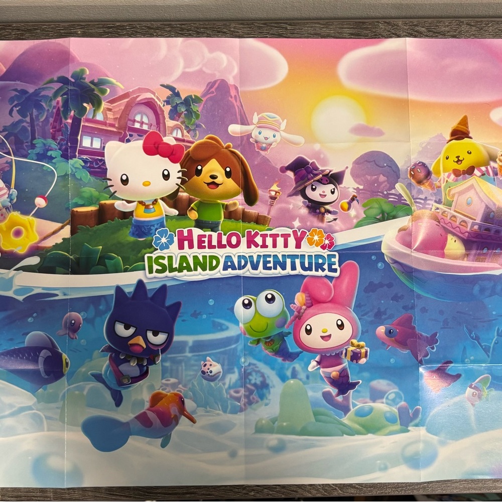 Sanrio Hello Kitty Island Adventure Poster - Pink, Blue, Green
